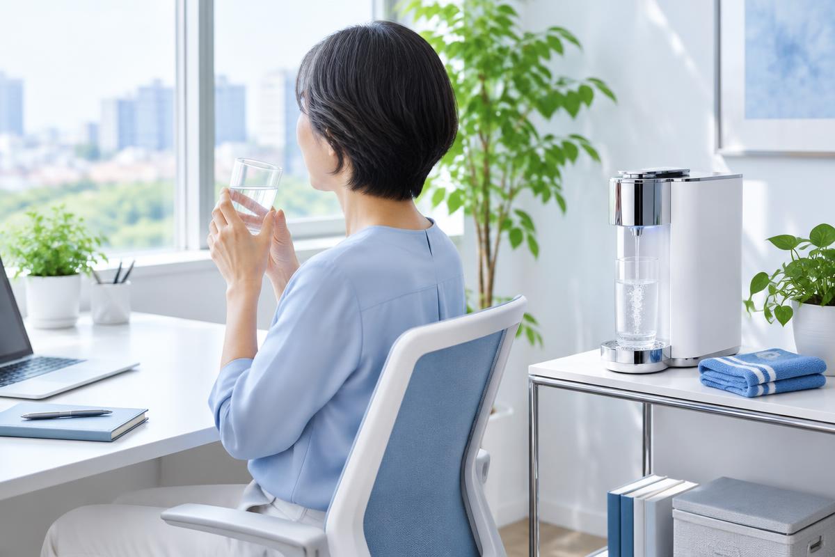Mariage 氫水機、清水及運動毛巾的健康生活情境